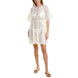 NWT Shoshanna Eyelet Caftan Mini Dress White XS